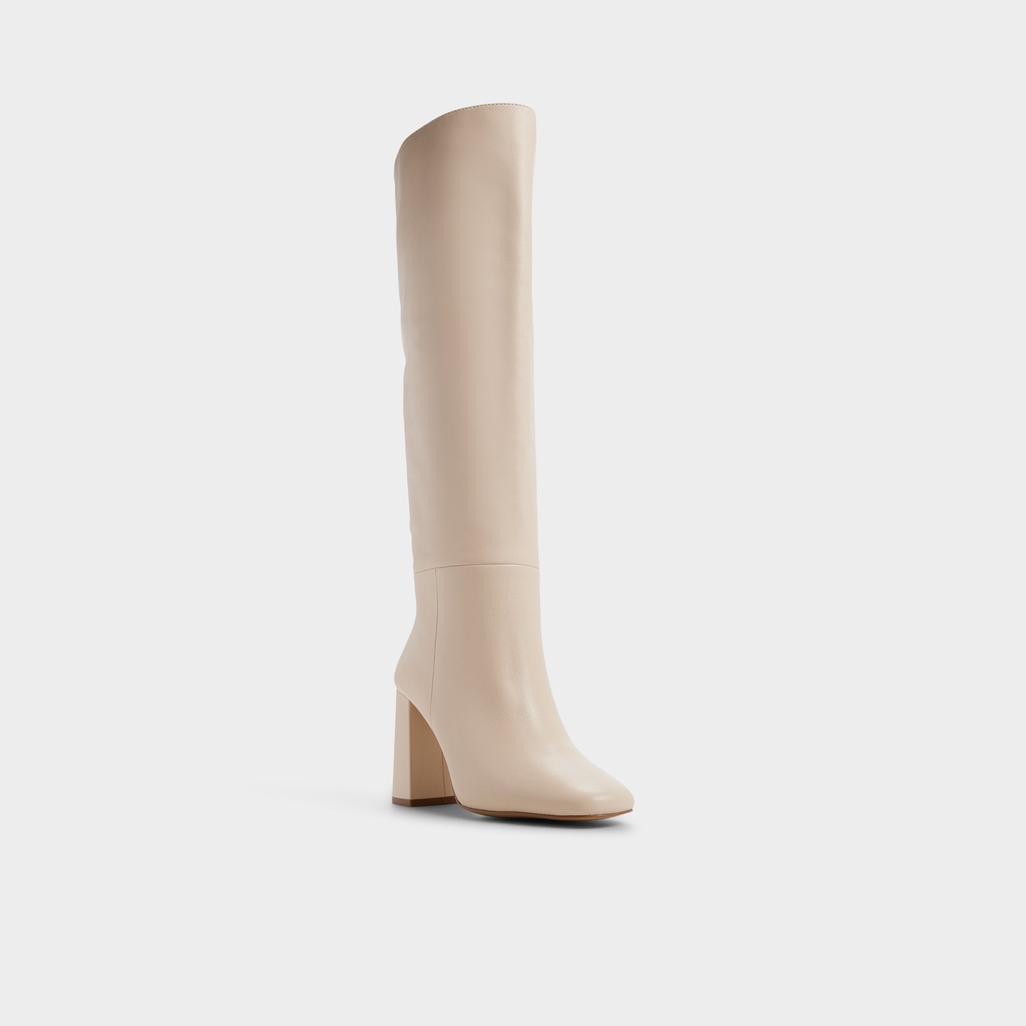 Helana in Cream - Knee-high boot Block heel