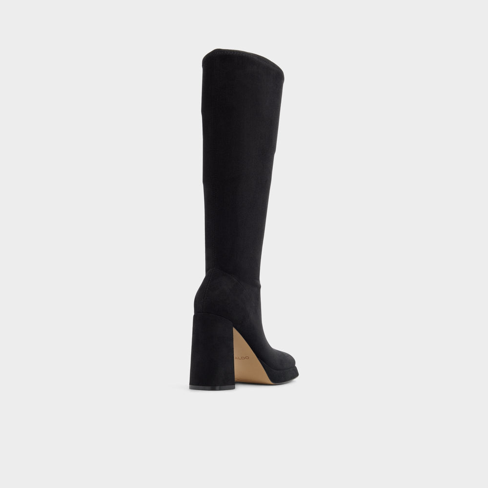 Platform Gisselle in Black - Knee-high boot