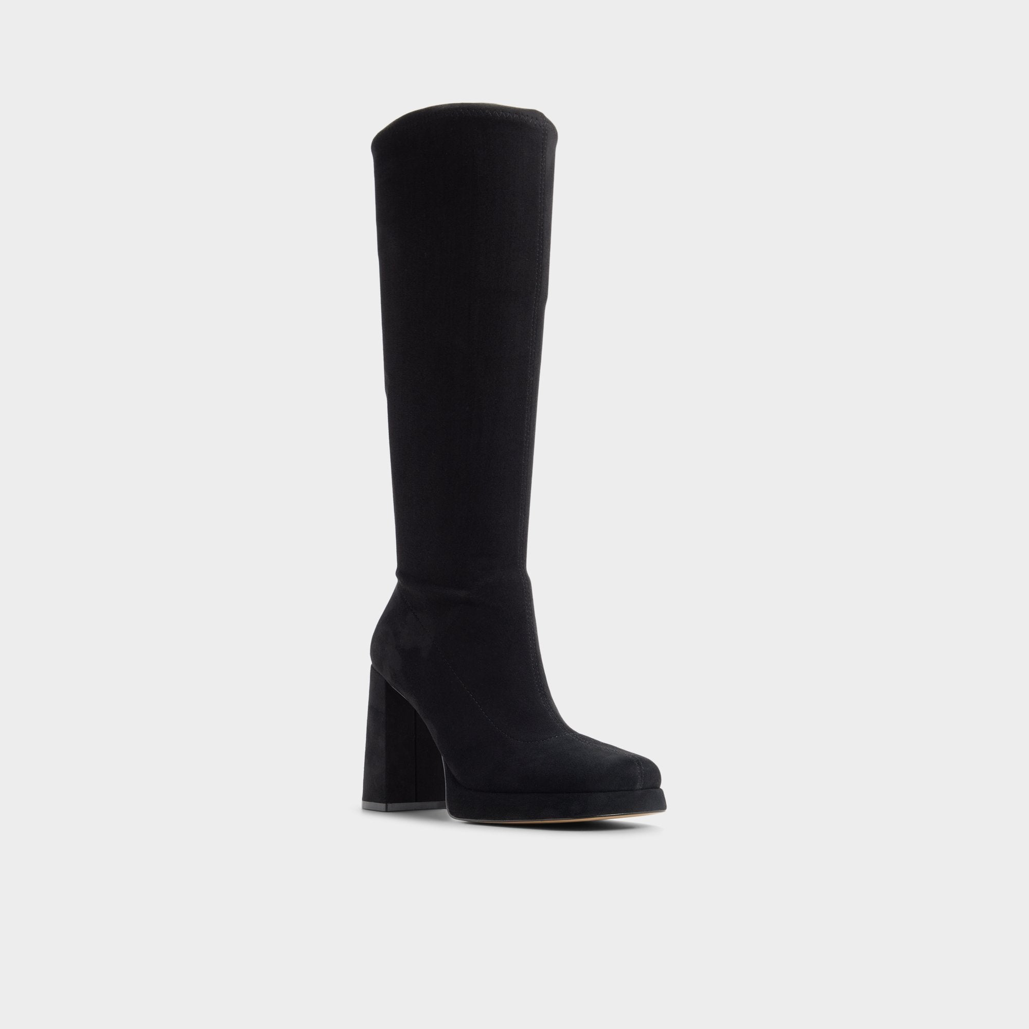 Platform Gisselle in Black - Knee-high boot