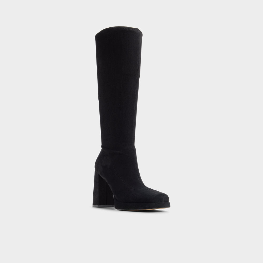 Platform Gisselle in Black - Knee-high boot