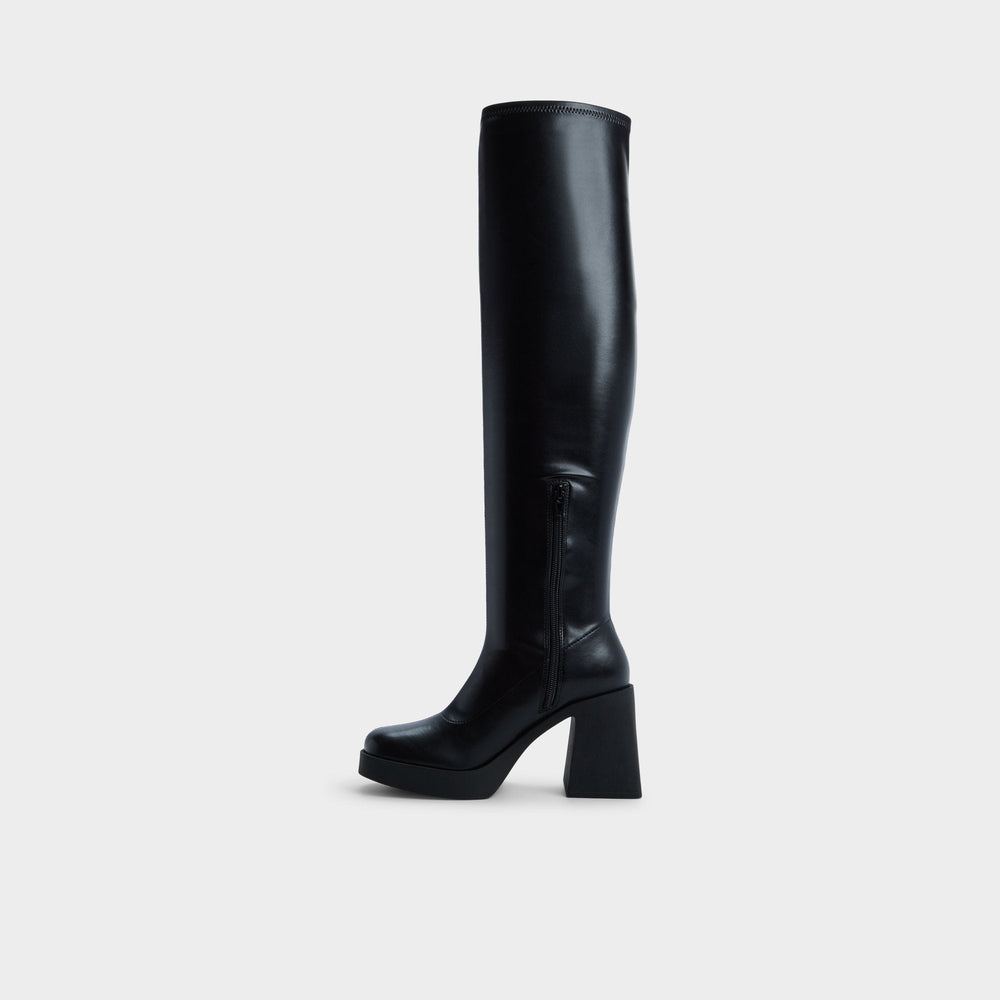 Maritza in Black - Over-the-knee boot Platform
