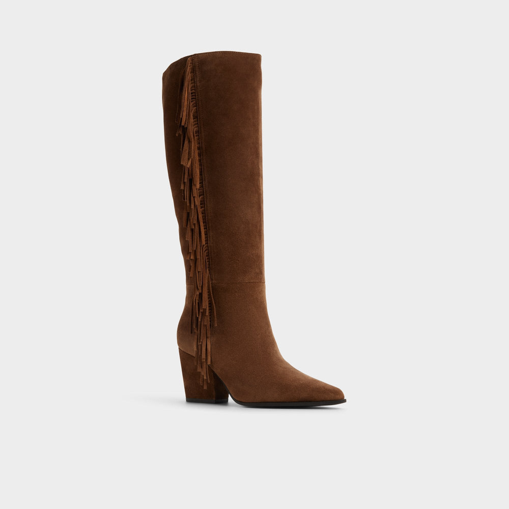 Kaelya in Dark Brown - Knee-high boot Block heel