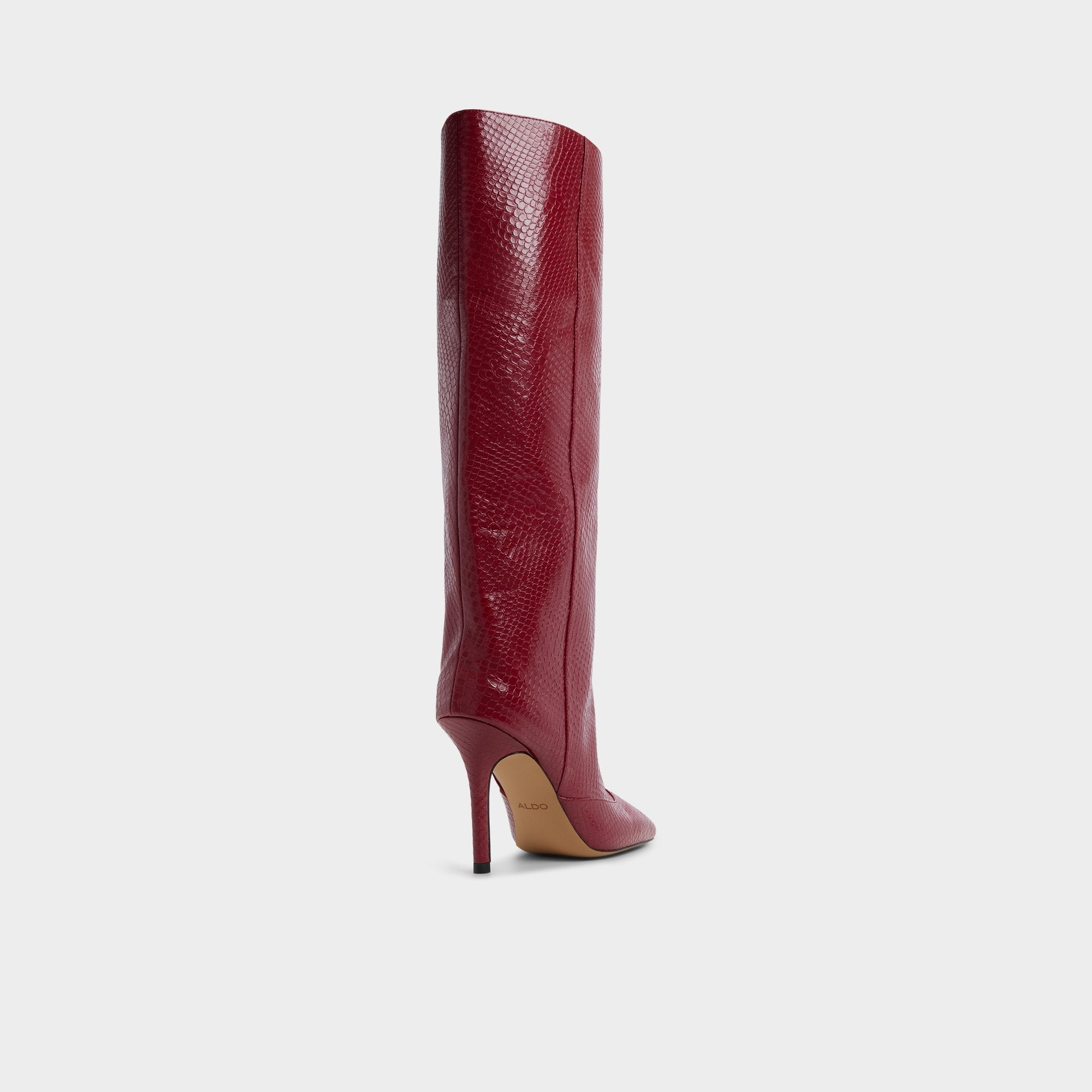 Stiletto heel Aleena in Dark Red - Knee-high boot