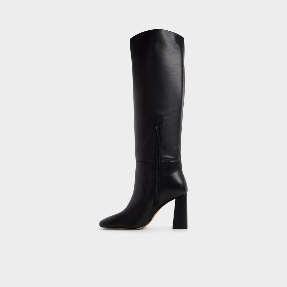 Helana in Black - Knee-high boot Block heel