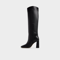 Helana in Black - Knee-high boot Block heel