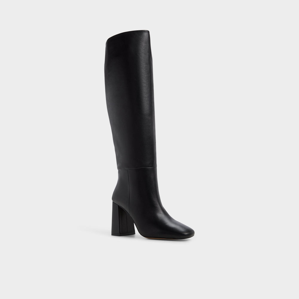 Helana in Black - Knee-high boot Block heel