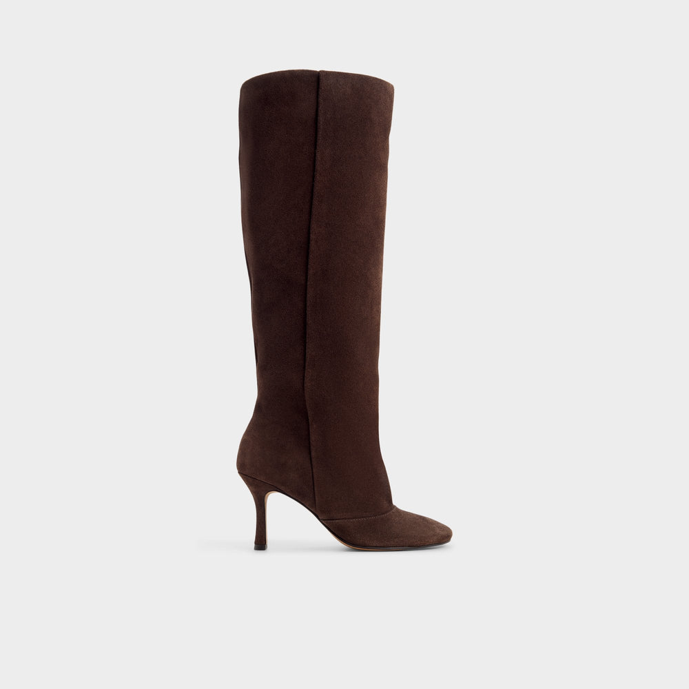 Frankey in Dark Brown - Knee-high boot Stiletto heel
