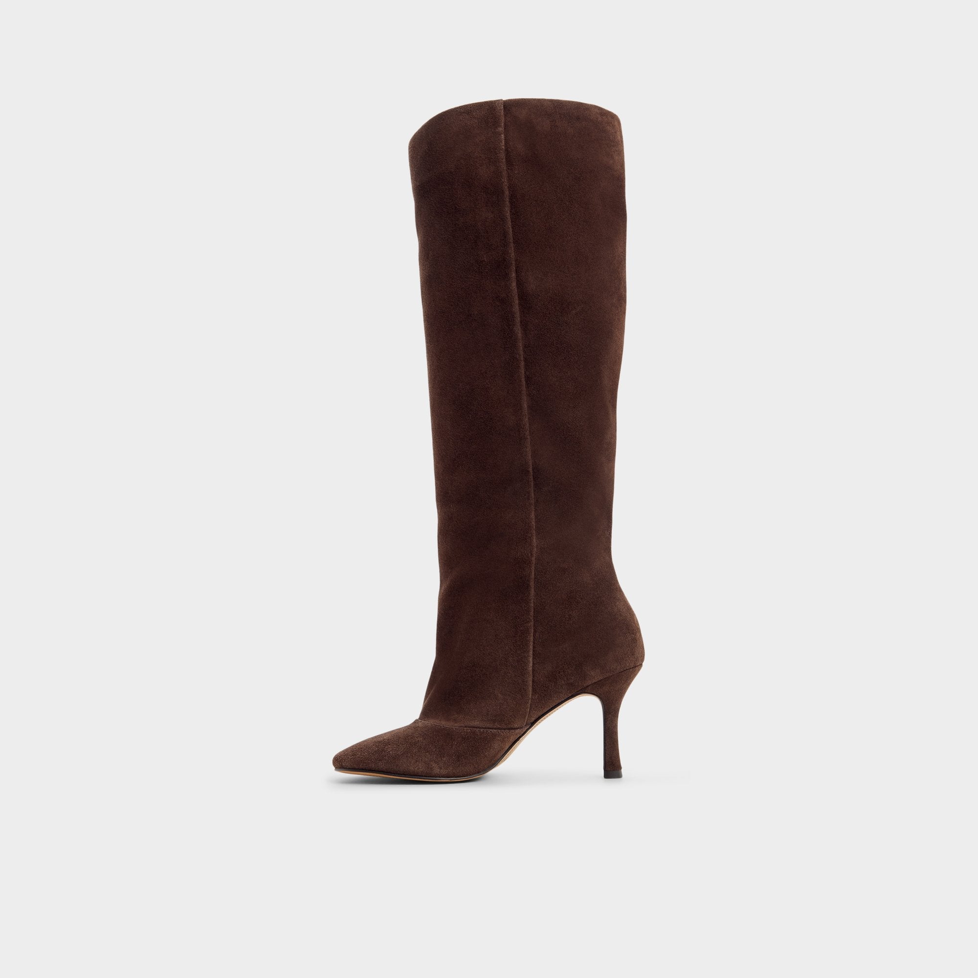 Frankey in Dark Brown - Knee-high boot Stiletto heel
