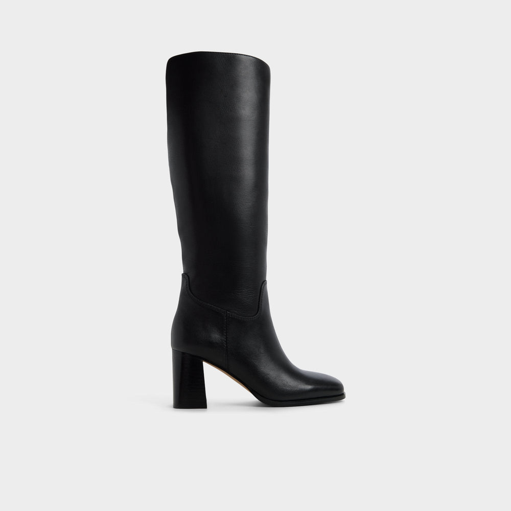Elyze in Black - Knee-high boot Block heel