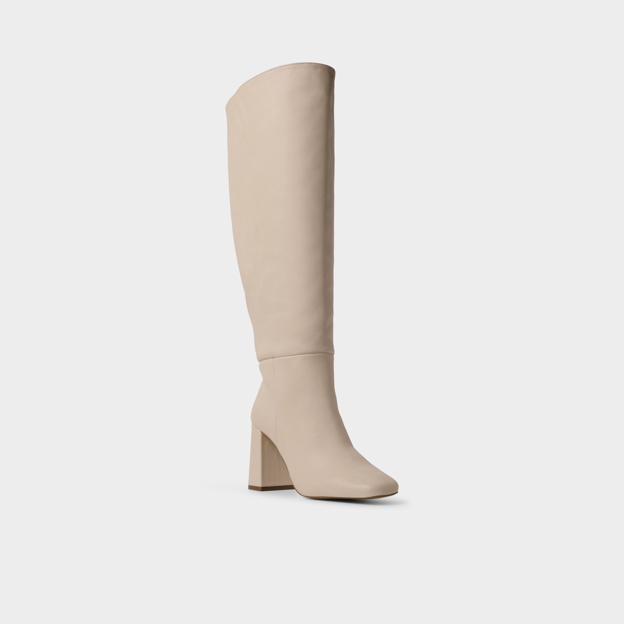 Helana in Wc Cream - Knee-high boot Block heel