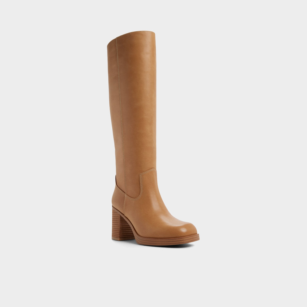 Platform Juny in Light Brown - Knee-high boot