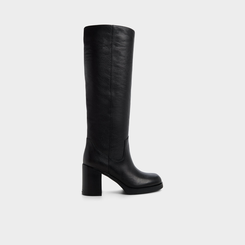 Juny in Black - Knee-high boot Platform