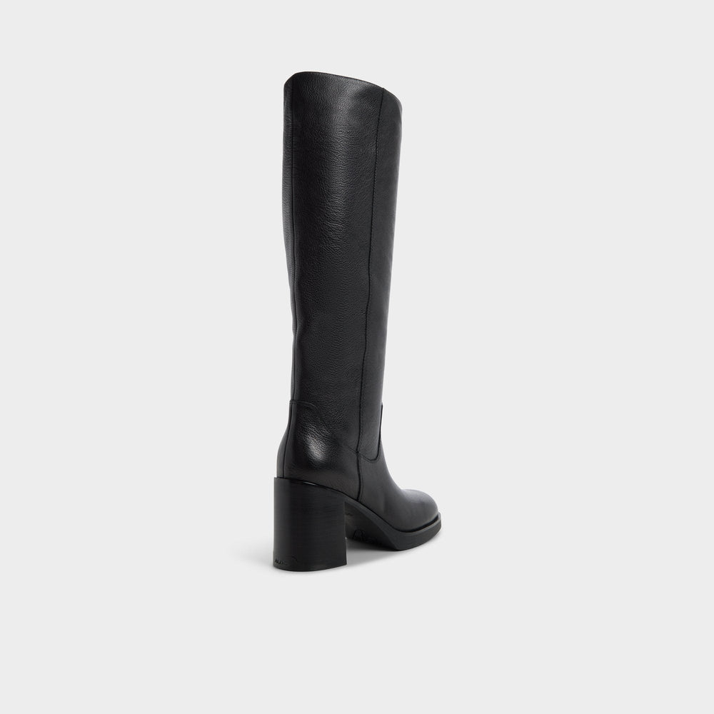 Juny in Black - Knee-high boot Platform