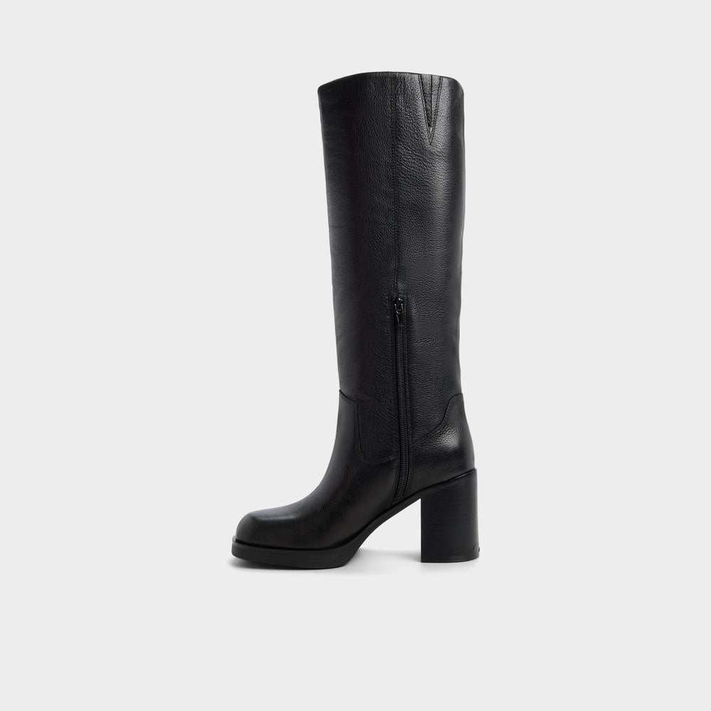 Juny in Black - Knee-high boot Platform