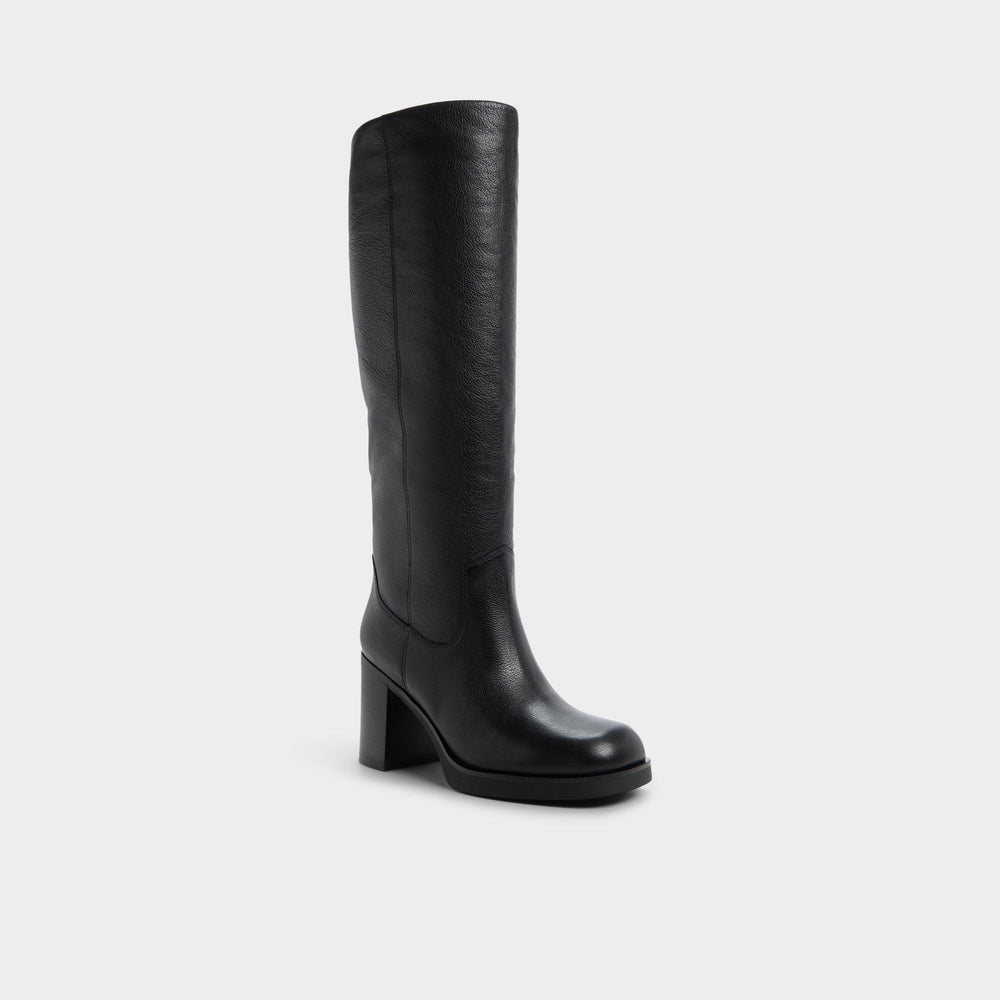 Juny in Black - Knee-high boot Platform