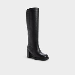 Juny in Black - Knee-high boot Platform