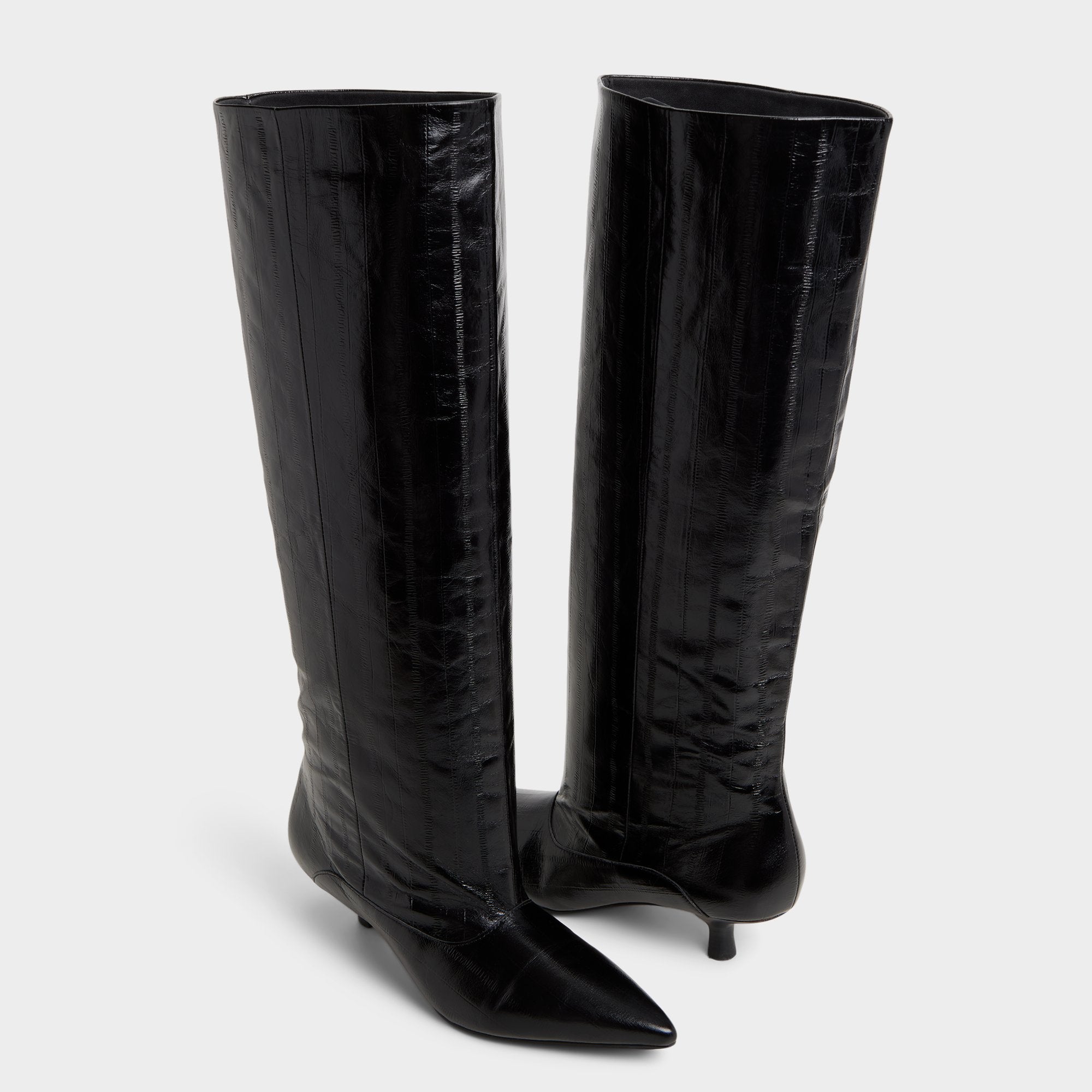Kitten heel Everose in Black - Knee-high boot