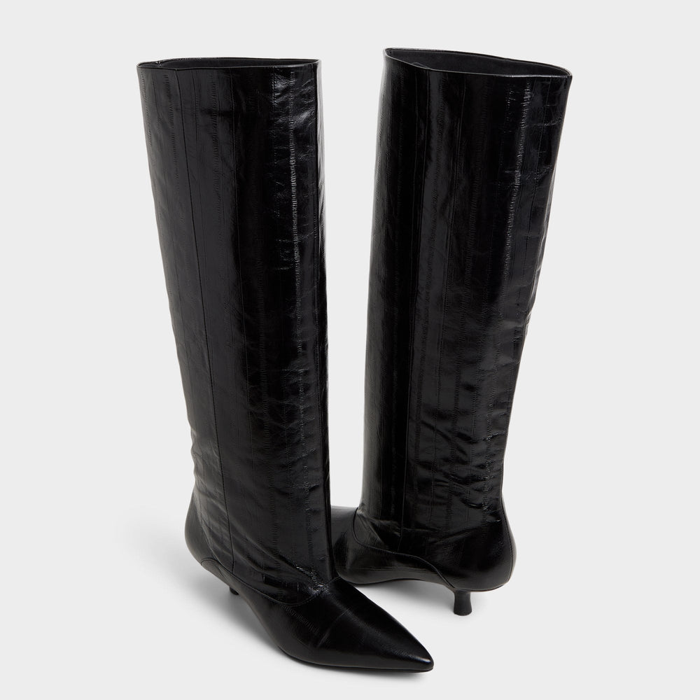 Kitten heel Everose in Black - Knee-high boot