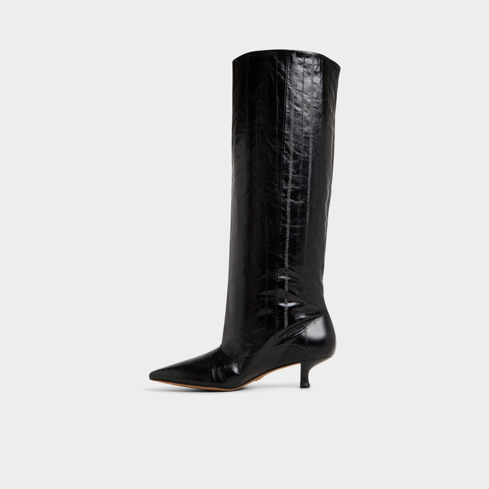 Kitten heel Everose in Black - Knee-high boot