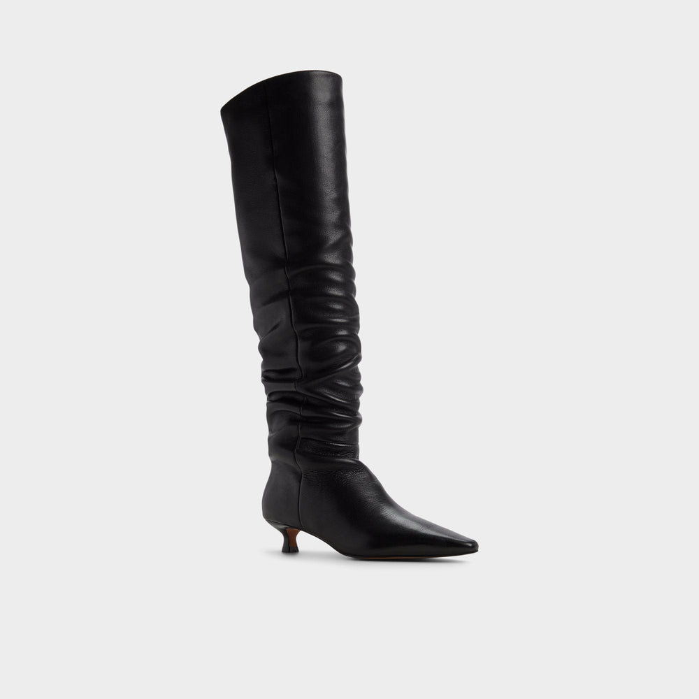 Muttsee Black Women's Tall Boots - Over-the-knee boot Kitten heel
