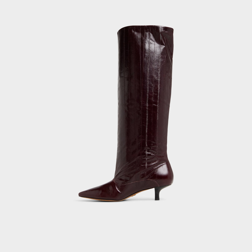 Kitten heel Everose in Bordo - Knee-high boot