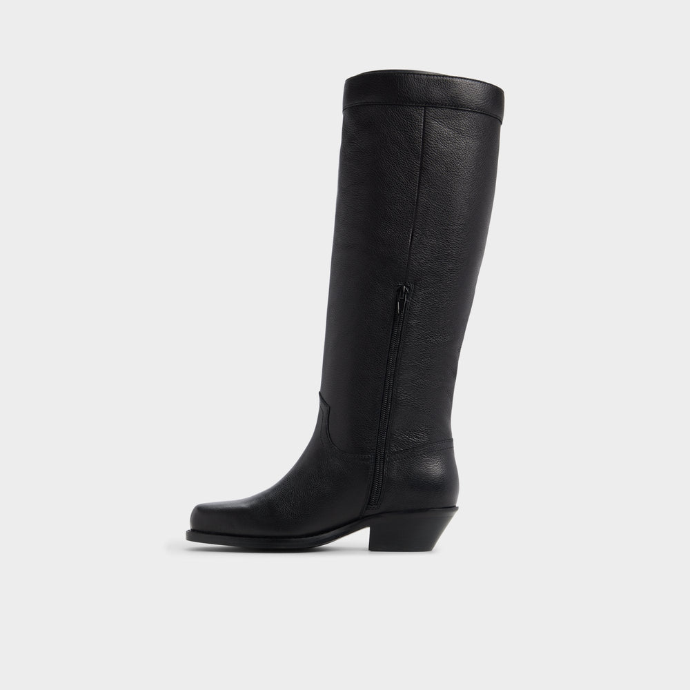 Cup sole Emberlyn in Black - Knee-high western boot