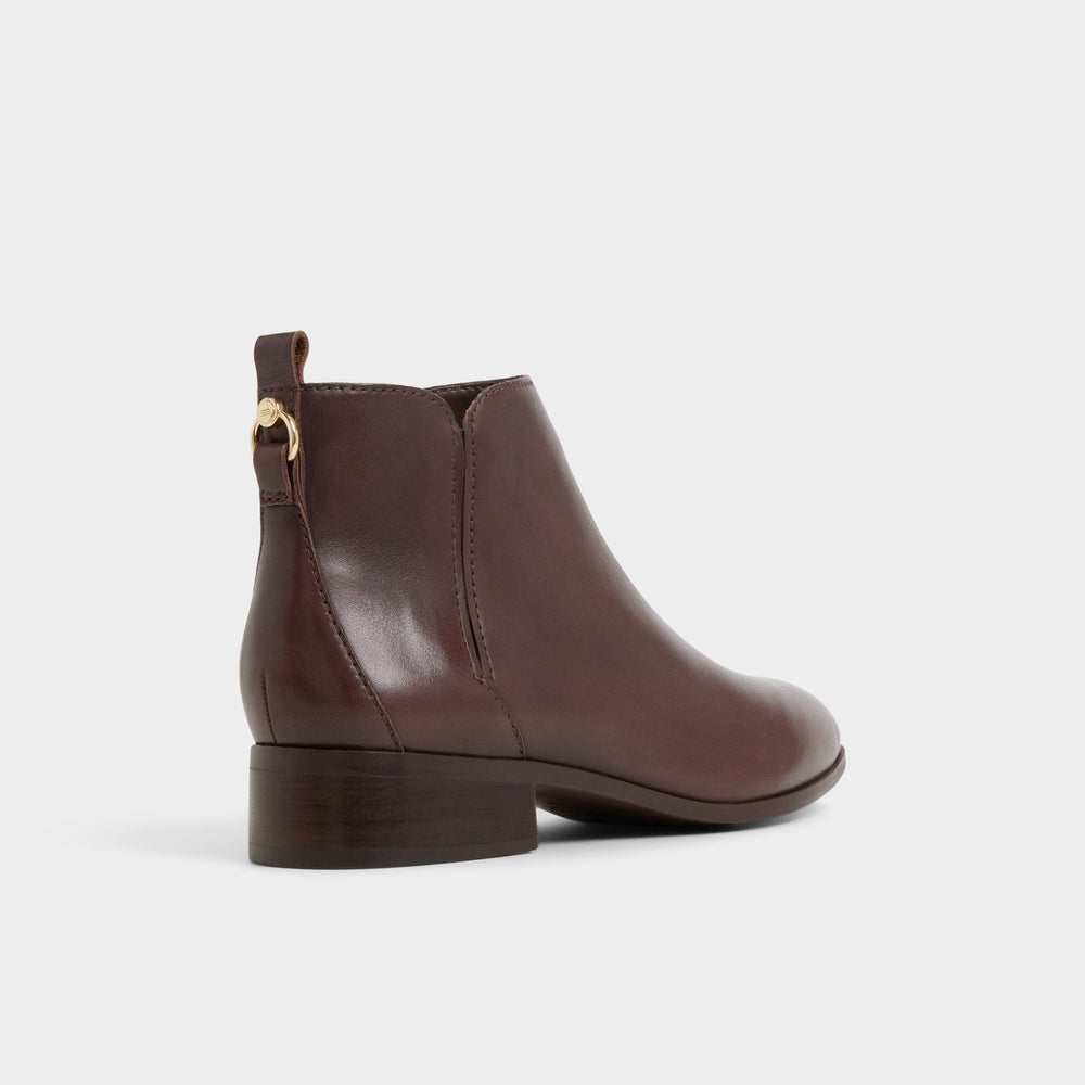 Verity in Dark Brown - Chelsea boot Block heel