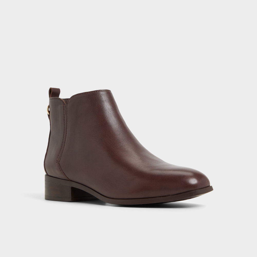 Verity in Dark Brown - Chelsea boot Block heel