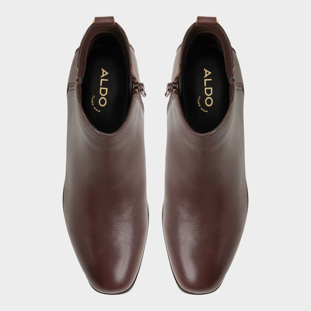 Verity in Dark Brown - Chelsea boot Block heel