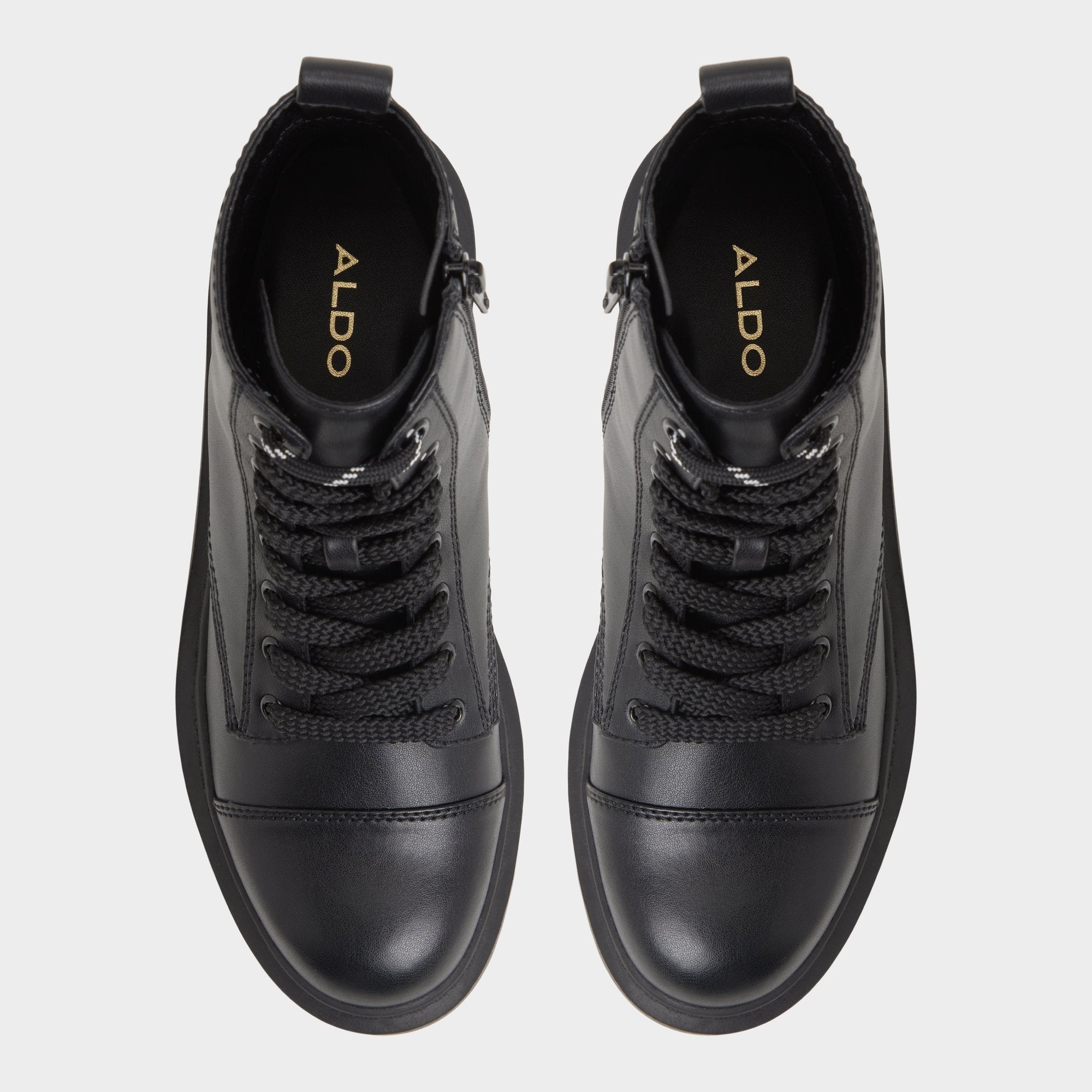 Goer Black Women's Casual boots - Combat ankle boot Lug sole