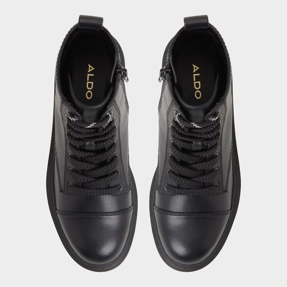 Goer Black Women's Casual boots - Combat ankle boot Lug sole