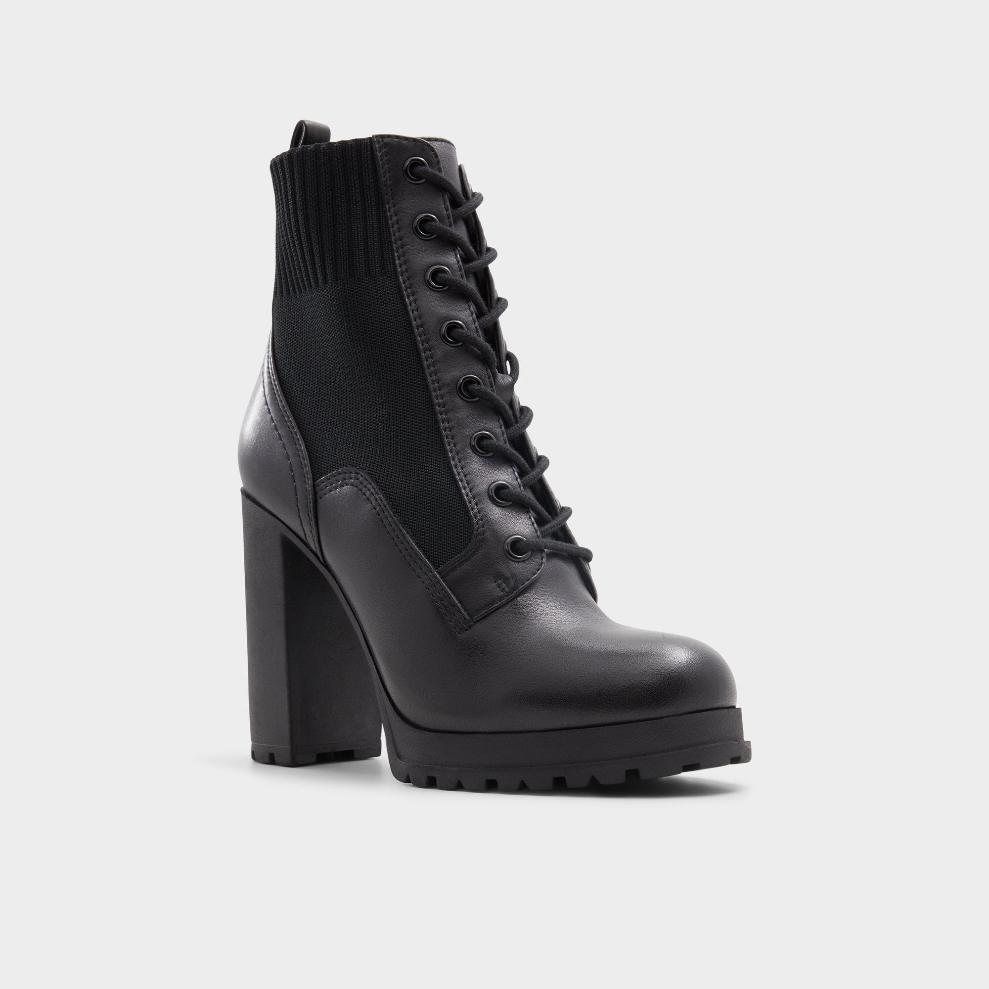 Lug sole Rebellious Black Women's Combat boots - Combat ankle boot