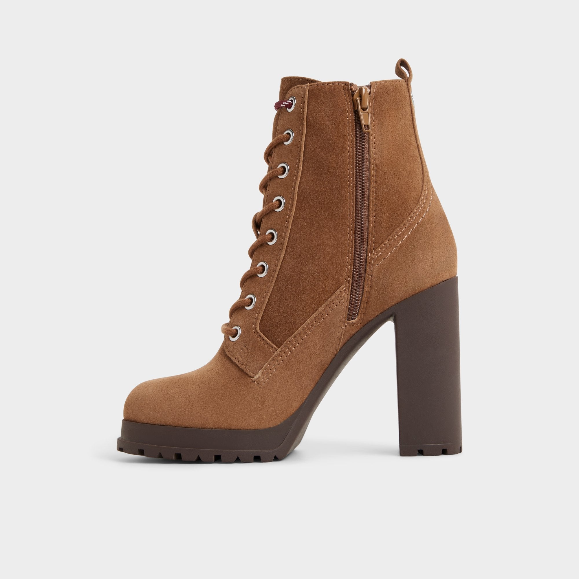 Lug sole Rebelliously in Light Brown - Combat ankle boot