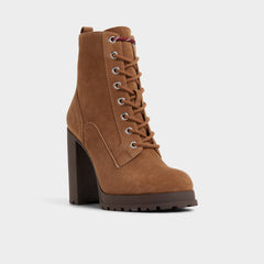 Lug sole Rebelliously in Light Brown - Combat ankle boot
