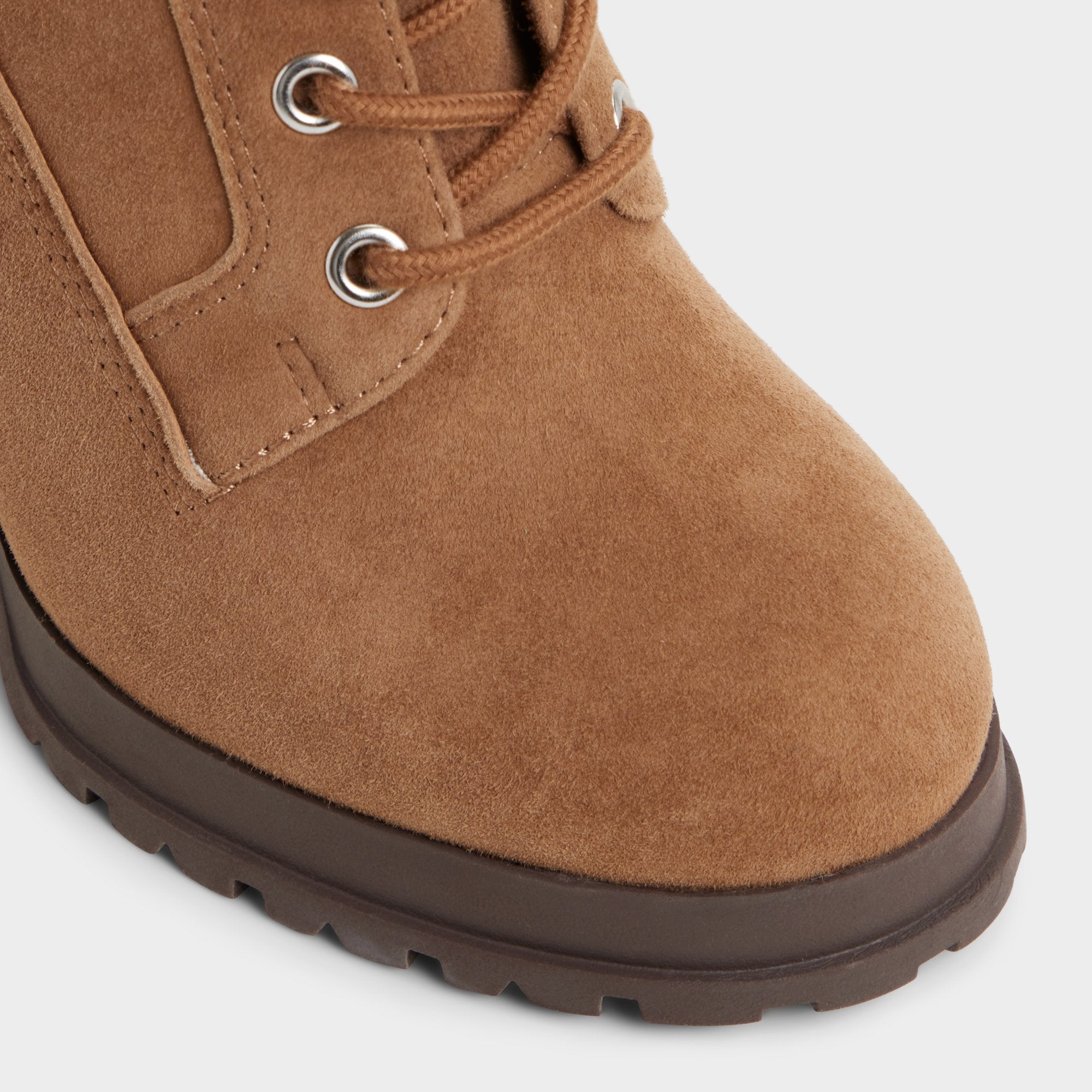 Lug sole Rebelliously in Light Brown - Combat ankle boot