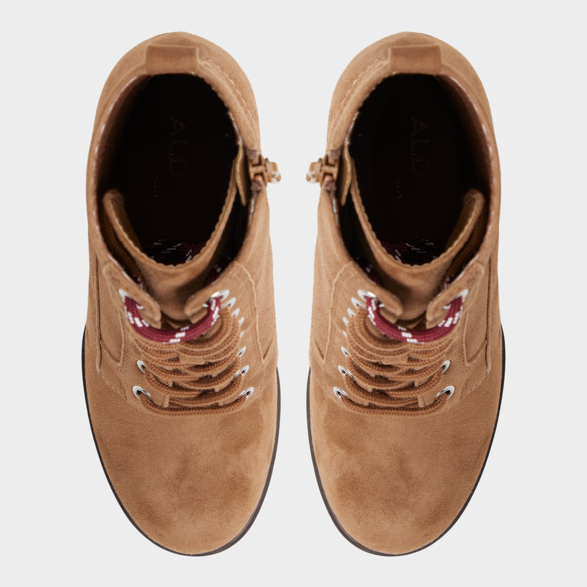 Lug sole Rebelliously in Light Brown - Combat ankle boot