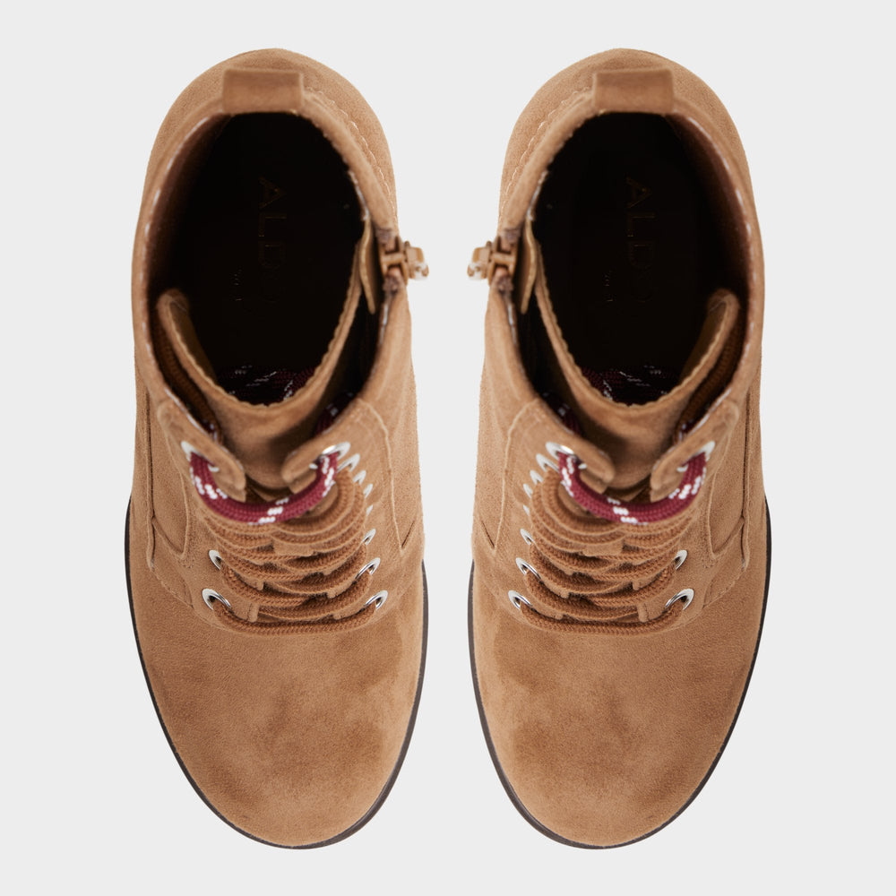 Lug sole Rebelliously in Light Brown - Combat ankle boot