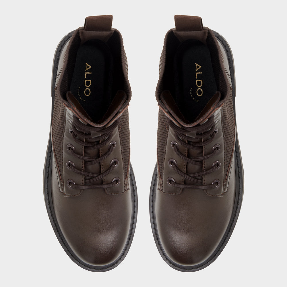 Brown Talaleryknit Brown Overflow Women's Combat boots - Combat ankle boot