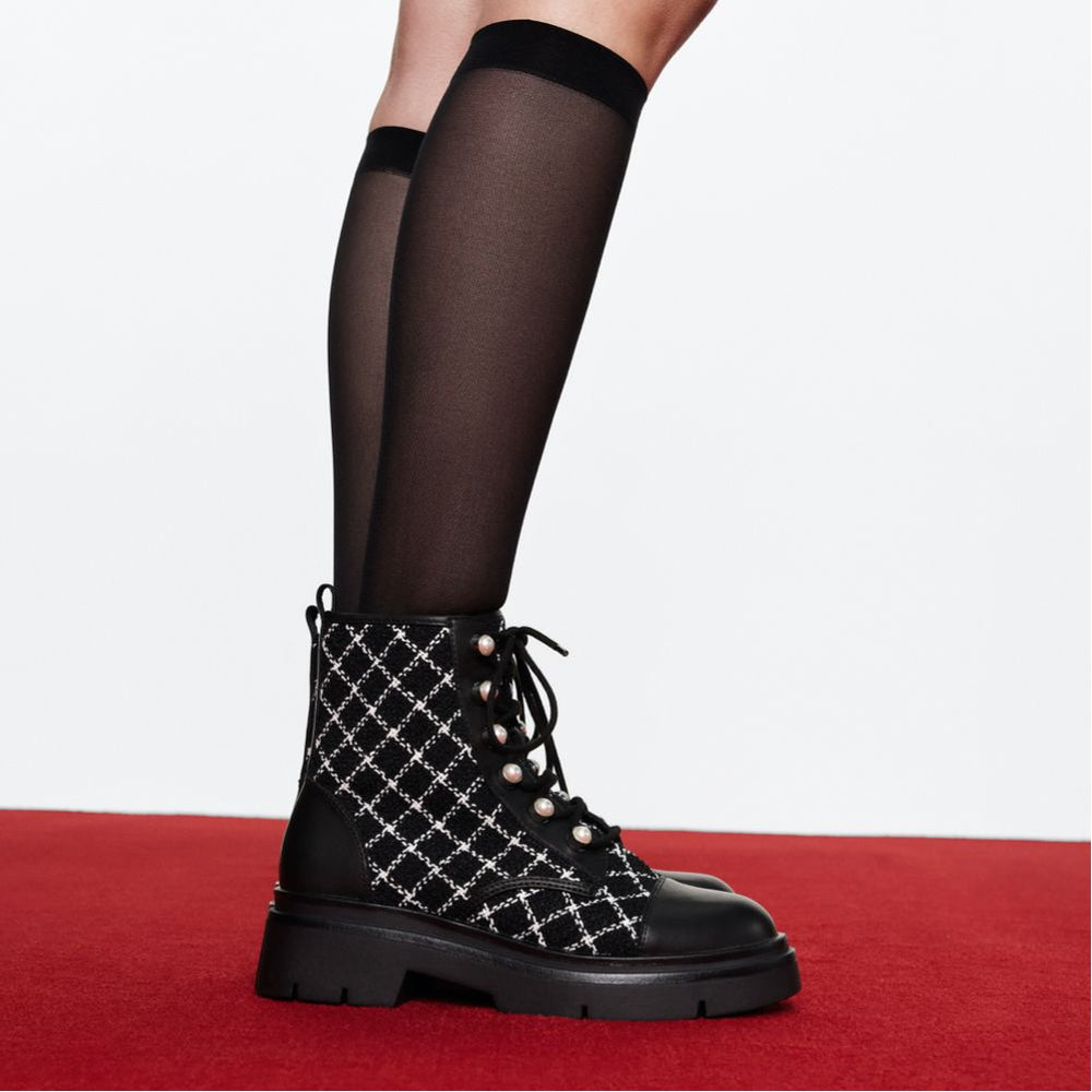 Marthia in Other Black - Combat ankle boot Black