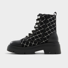 Marthia in Other Black - Combat ankle boot Black