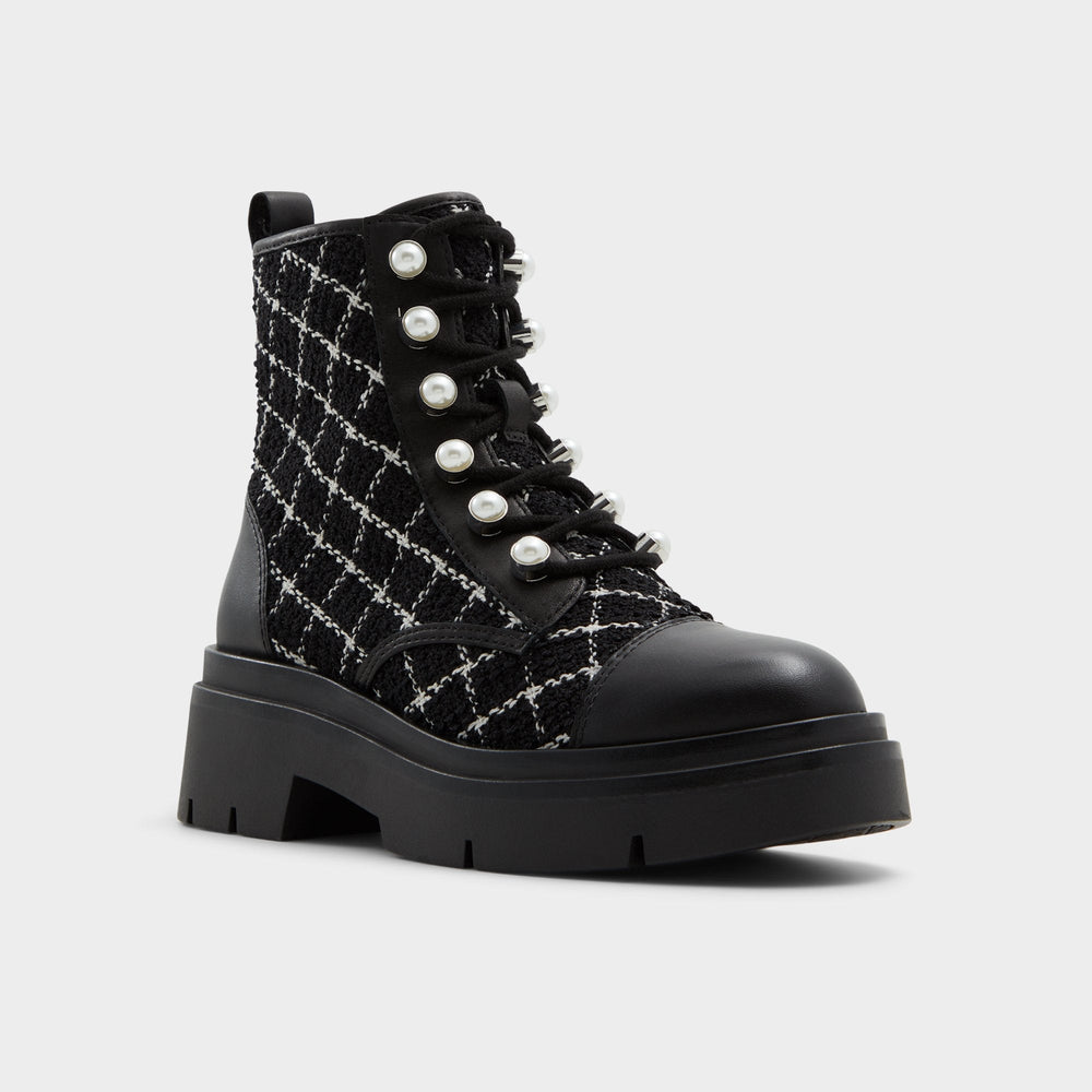 Marthia in Other Black - Combat ankle boot Black