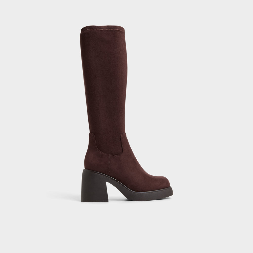Auster in Dark Brown - Knee-high boot Platform