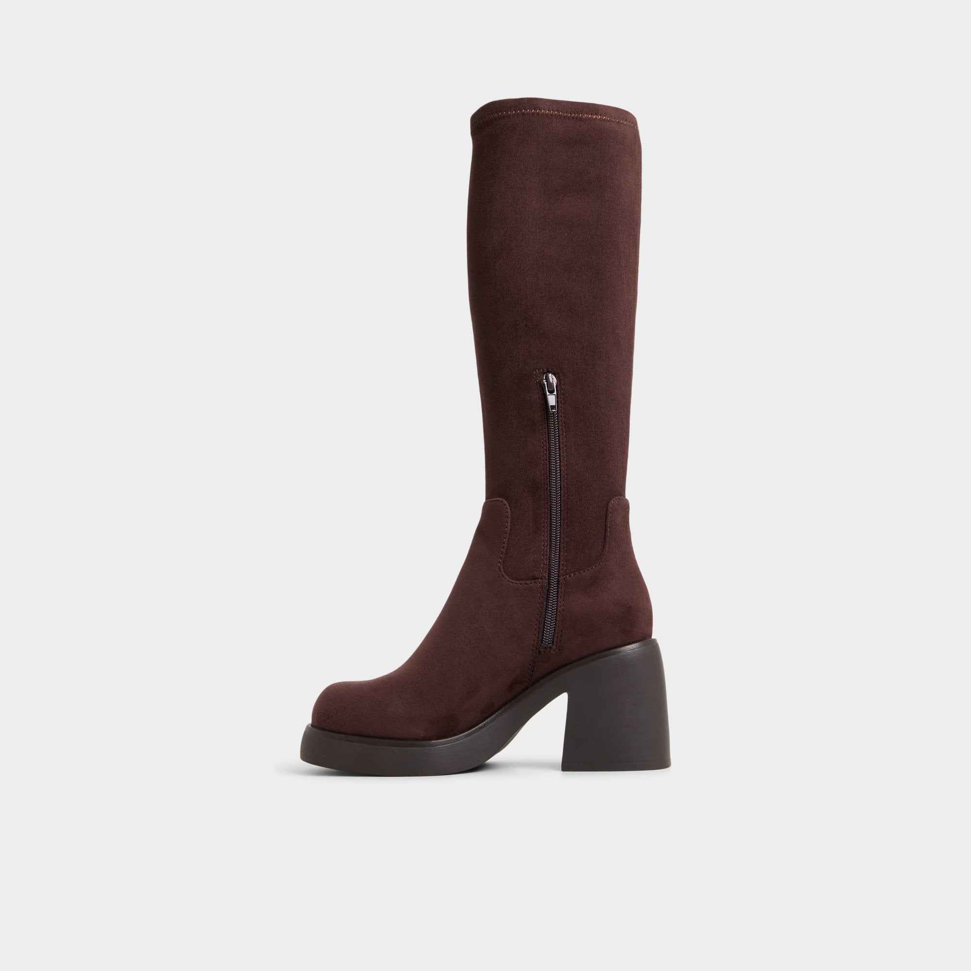 Auster in Dark Brown - Knee-high boot Platform