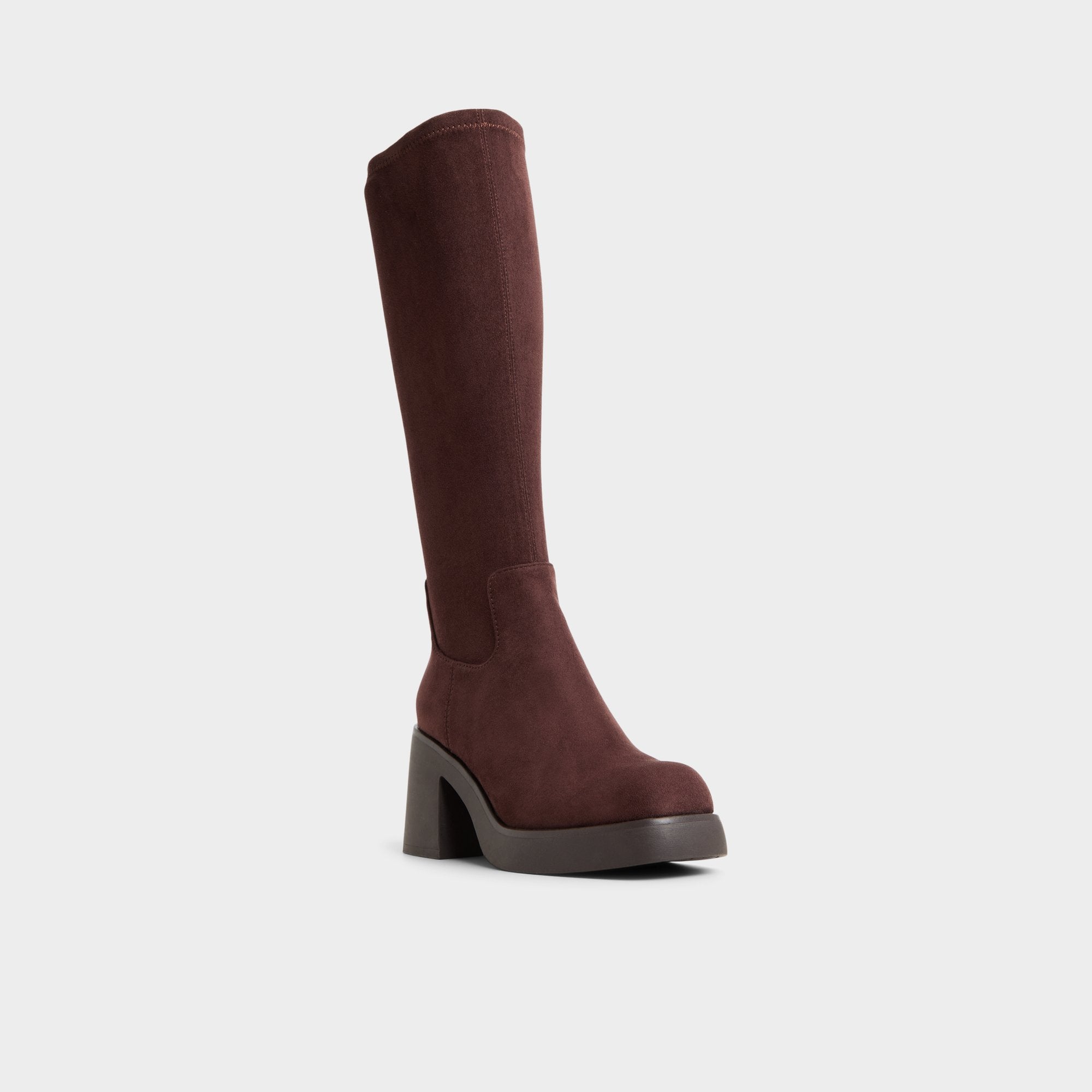 Auster in Dark Brown - Knee-high boot Platform