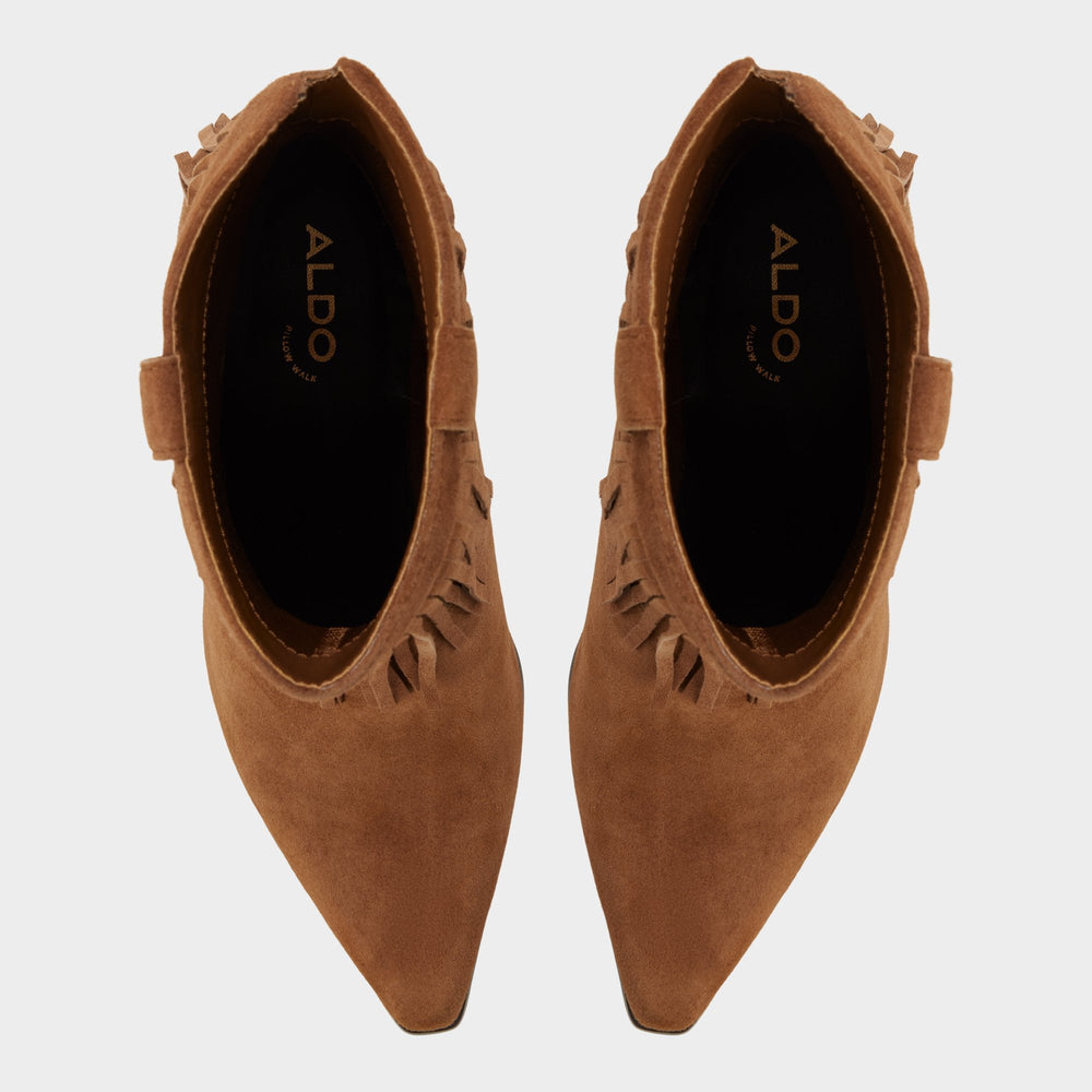 Jollene in Dark Brown - Western boot Block heel