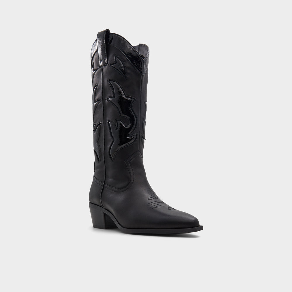 Block heel Nebraska Black Women's Western - Mid-calf western boot