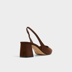 Block heel Uliana in Dark Brown - Slingback heel