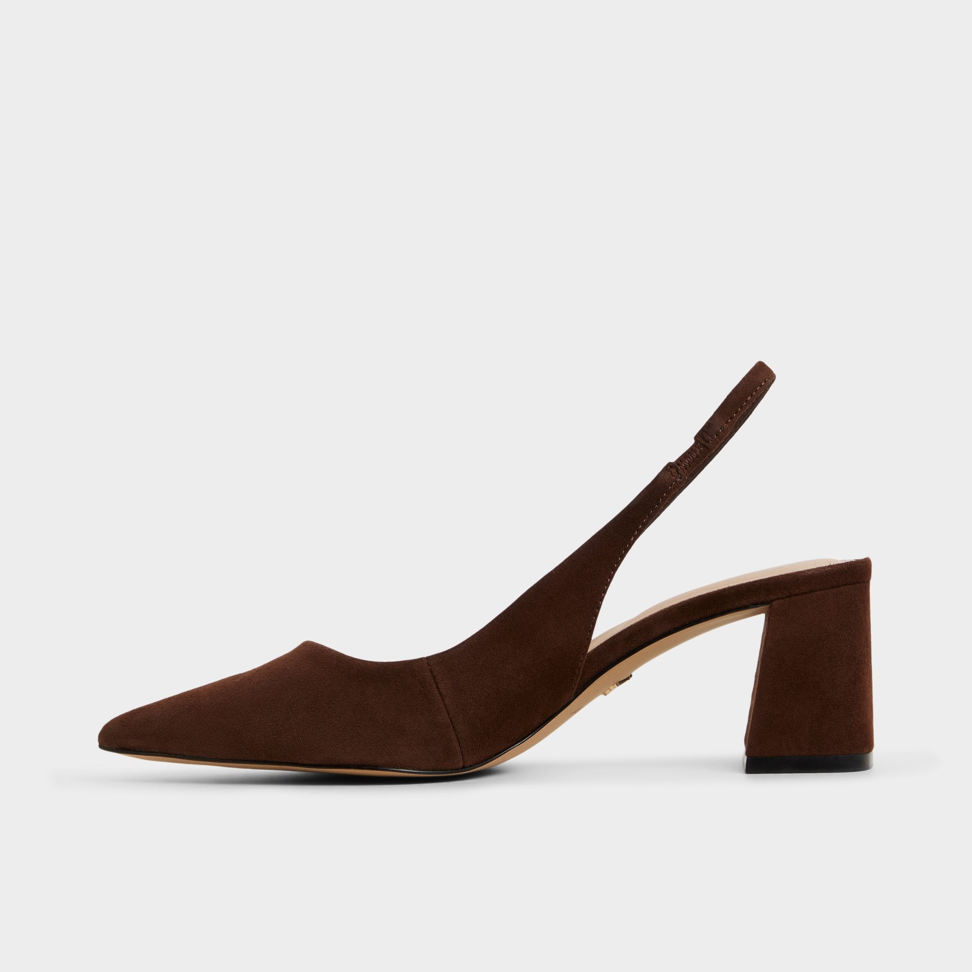Block heel Uliana in Dark Brown - Slingback heel