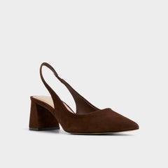 Block heel Uliana in Dark Brown - Slingback heel