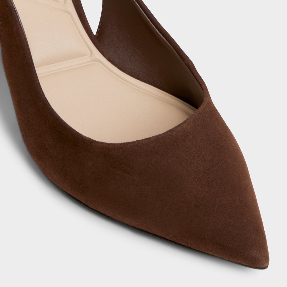 Block heel Uliana in Dark Brown - Slingback heel